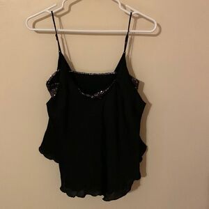 Free People Black Sequin tank top